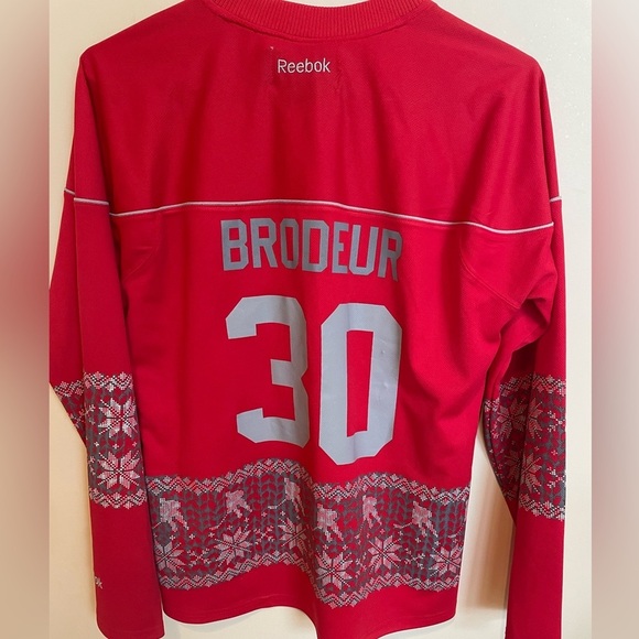 Official NHL Women’s Reebok NJ Devils Holiday Jersey #30 Martin Brodeur - Picture 10 of 13